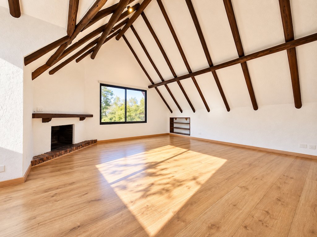 11Sunlit Rustic Loft with Exposed Beams