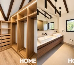 12Modern Home Closet and Bathroom Split-Screen