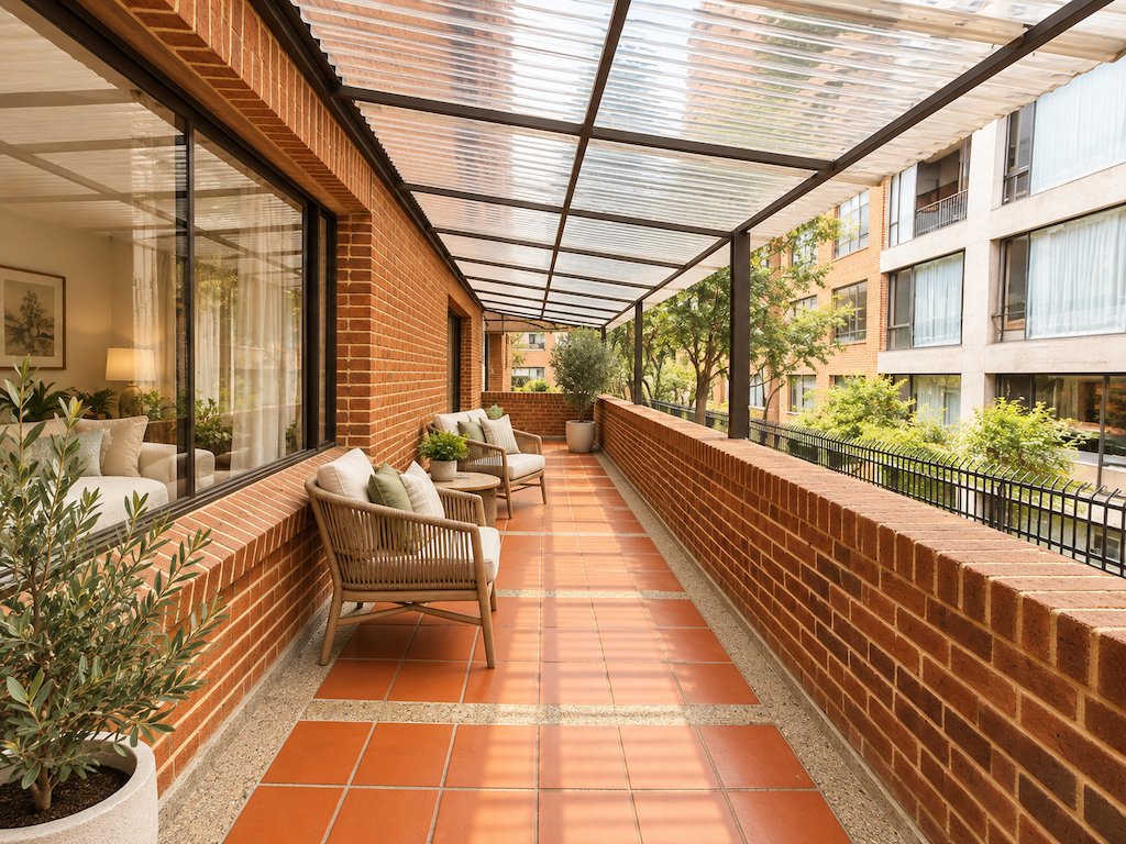 12Sunlit Terracotta Balcony Retreat
