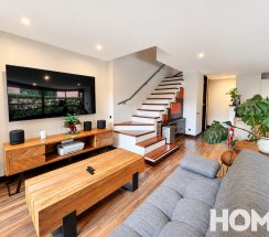 15Bright Modern Living Room with Staircase