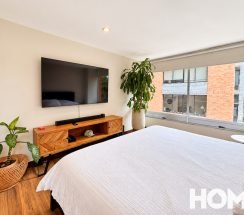16Bright Modern Bedroom with TV and Plants
