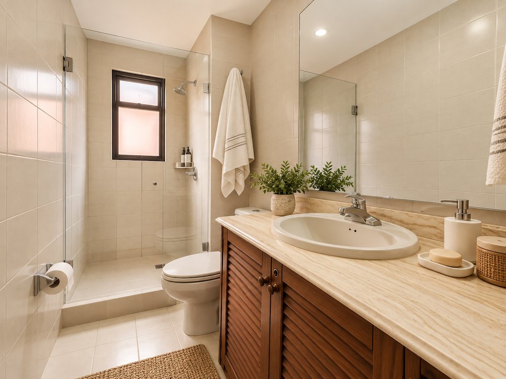 16Warm Modern Spa Bathroom