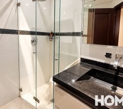 23Modern Glass Shower and Marble Vanity