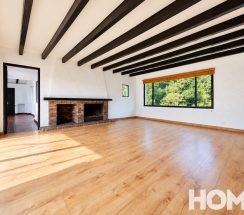 3Bright Rustic Living Room with Fireplace