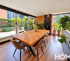 5.1Modern Dining Room with Lush Patio Views