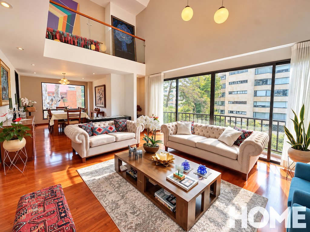 5Sunlit Eclectic Loft Living Room