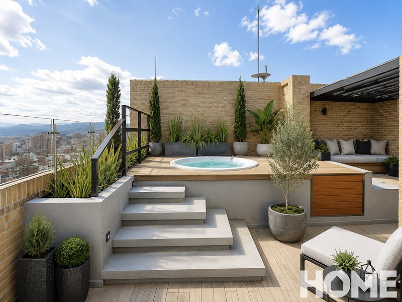 MARAVILLO DÚPLEX DE 2HABS CON ESTUDIO, TV ROOM Y TERRAZA de 49m² CON JACUZZI – RENTA – Tr3C # 51A – CHAPINERO ALTO